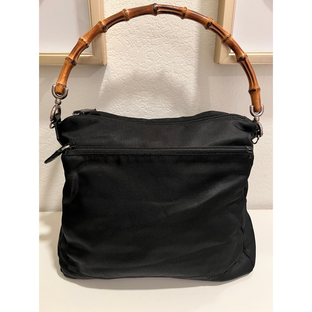 Gucci Black Nylon Bamboo Zip Hobo 🎋